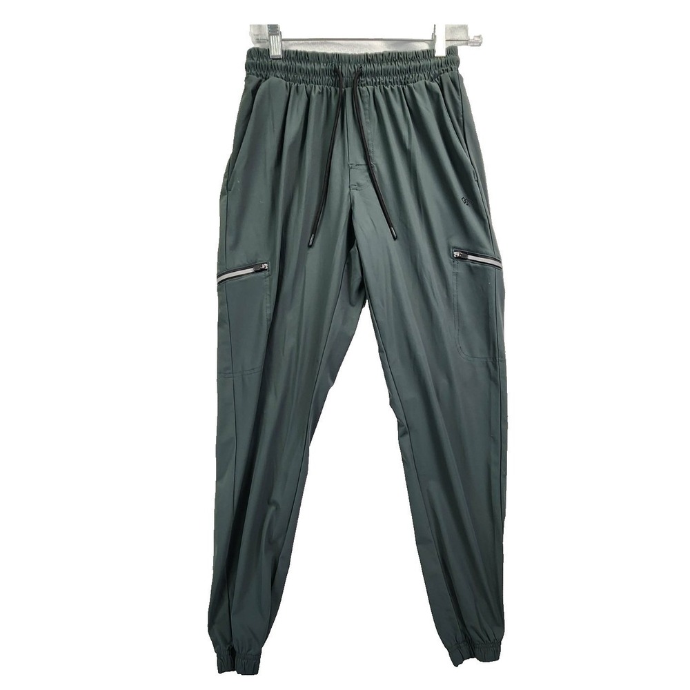 LEG3ND Cargo Jogger Pants Green Mens Small Athletic Stretch‎ Zipper Pockets